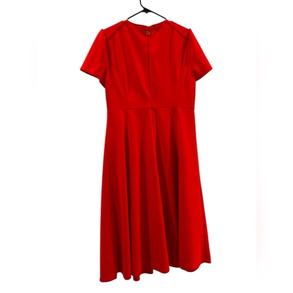 Tommy Hilfiger Women's Plus Size Fit and Flare Midi Dress Red Size 12 - Picture 3 of 4